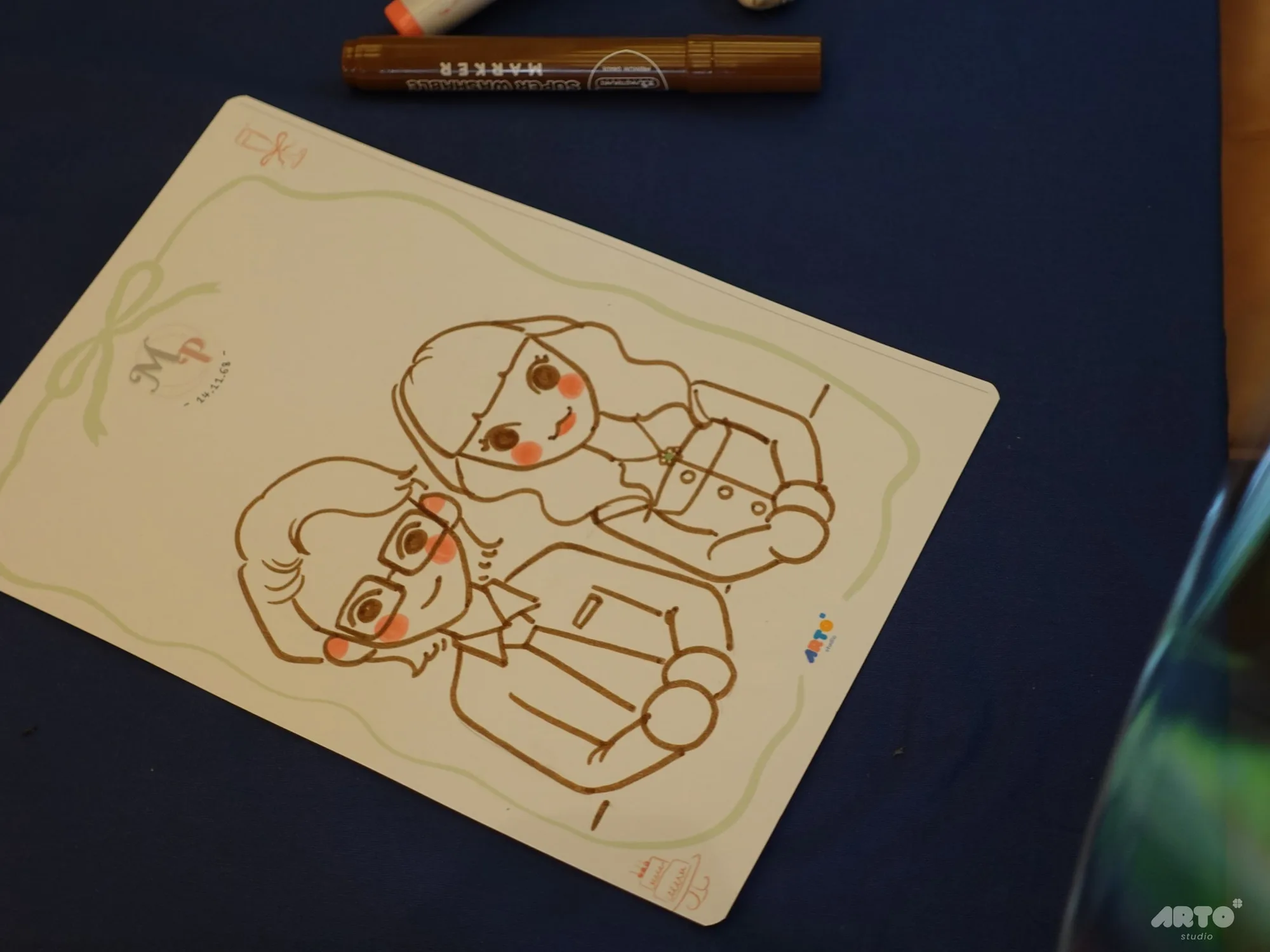 ภาพวาดคู่บ่าวสาวเป็นของที่ระลึก